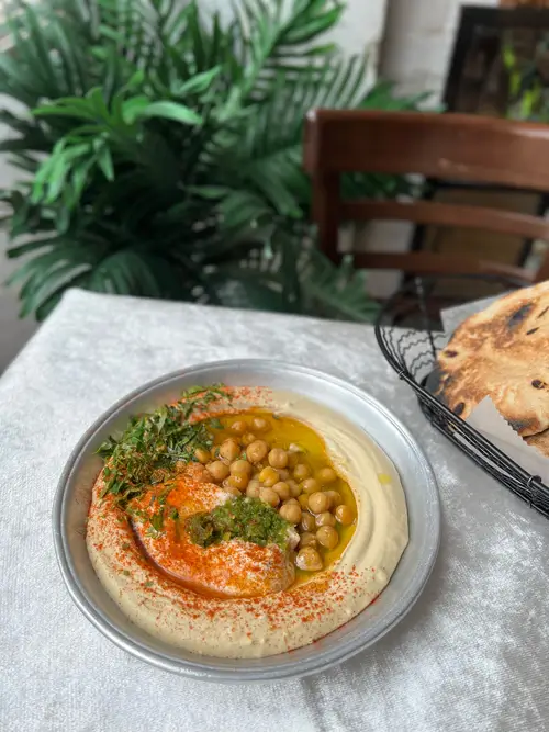 a close up of a plate of food on a table